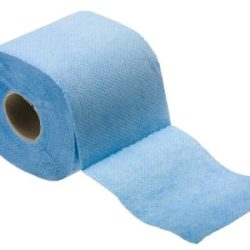 blaue Toilettenpapierrolle